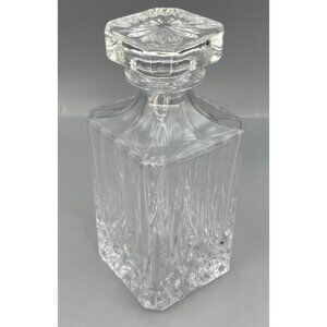 Vintage Royal Crystal Rock (RCR) Opera Crystal Decanter Set, Made in Italy, 2 Pc